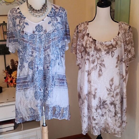 Bundle of TWO Roz & Ali Dressy Tops - Picture 1 of 16